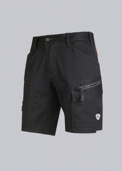 BP-HYBRID-SHORTS, leicht, Stretcheinsätze, Reflexelemente am Bein und an der Schenkeltasche, Farbe: schwarz