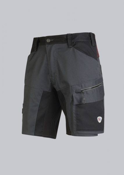 BP-HYBRID-SHORTS, leicht, Stretcheinsätze, Reflexelemente am Bein und an der Schenkeltasche, Farbe: anthrazit/schwarz