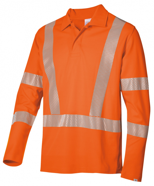 BP-Warnschutz, Langarmpoloshirt für Sie & Ihn, warnorange