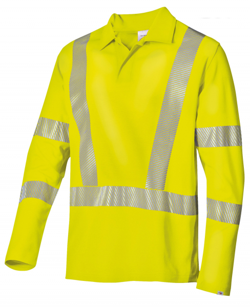 BP-Warnschutz, Langarmpoloshirt für Sie & Ihn, warngelb