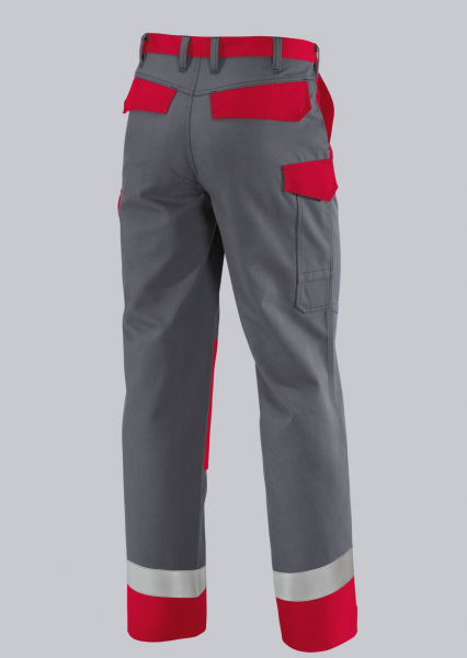 BP-Workwear, Bundhose, ca. 480g/m², dunkelgrau/rot