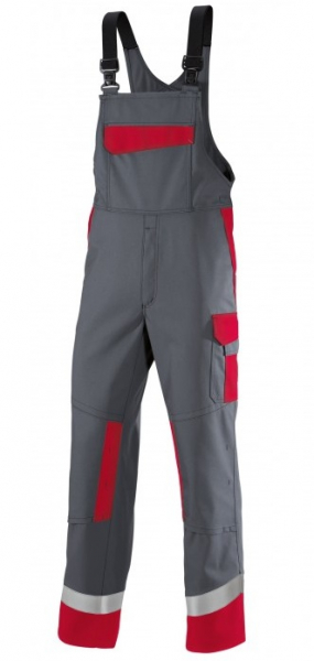 BP-Workwear, Latzhose, ca. 480g/m², dunkelgrau/rot