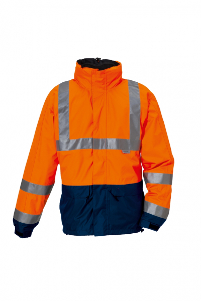 ROFA-SJ-Warnschutz, Warn- und Wetter-Schutz-Jacke, ca. 270 g/m², leuchtorange-marine