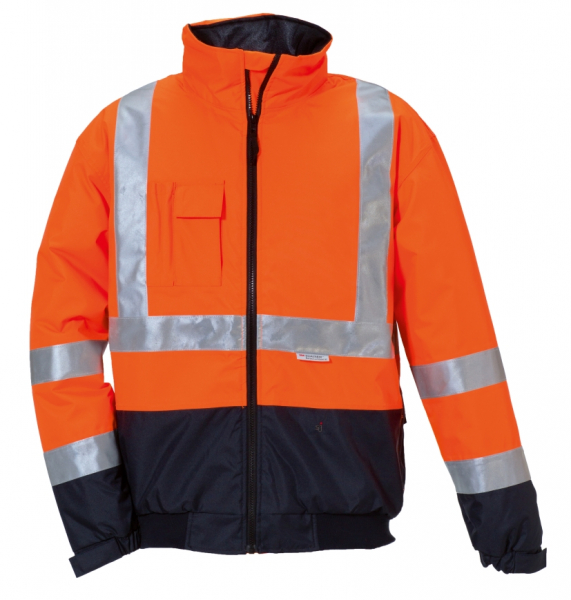 ROFA-SJ-Warnschutz, Warnschutzjacke, ca. 185 g/m², leuchtorange-marine
