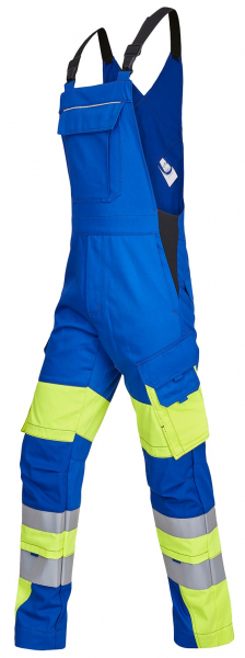 ROFA-Warnschutz, Latzhose, Vis Line, 340 g/m², kornblau/leuchtgelb