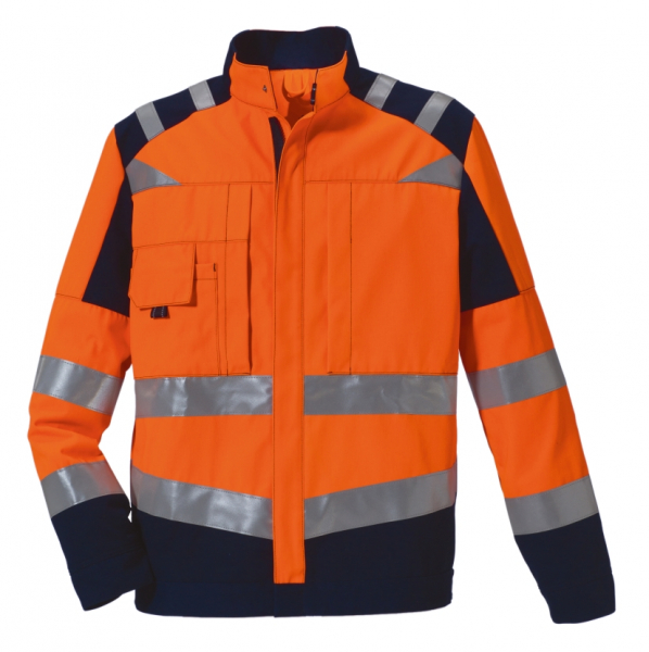 ROFA-Warnschutz, Warn-Schutz-Jacke, Newline, ca. 290 g/m², leuchtorange-marine