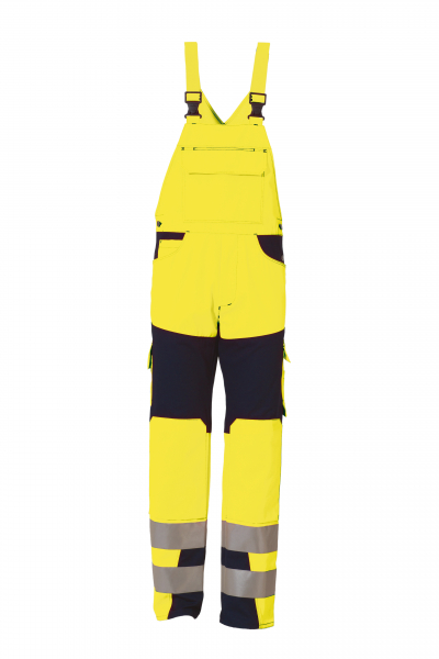 ROFA-Warnschutz, Warn-Schutz-Latzhose, Newline, ca. 290 g/m², leuchtgelb-marine
