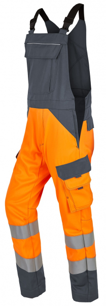 ROFA-Warnschutz, Latzhose, Multi 7, leuchtorange/grau