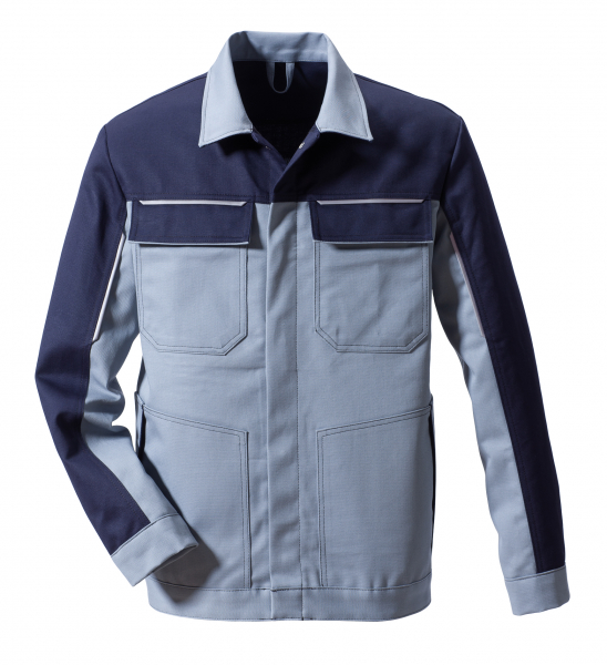 ROFA-Schweißer-Schutz, Schweißerjacke, Arbeits-Berufs-Jacke, Blouson, Proban Multinormen Colormix, ca. 330 g/m², grau-marine