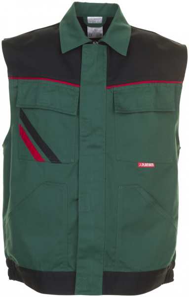 PLANAM-Workwear, Weste, Highline, 285 g/m², grün/schwarz/rot
