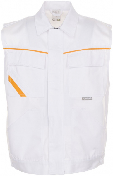 PLANAM-Workwear, Maler-Arbeits-Weste, MG Highline, weiß/weiß/gelb