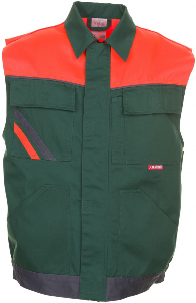 PLANAM-Workwear, Arbeitsweste Visline grün/orange/schiefer