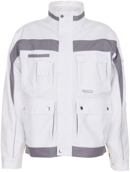 PLANAM-Workwear, Maler-Arbeits-Berufs-Bund-Jacke, MG Plaline, weiß/zink