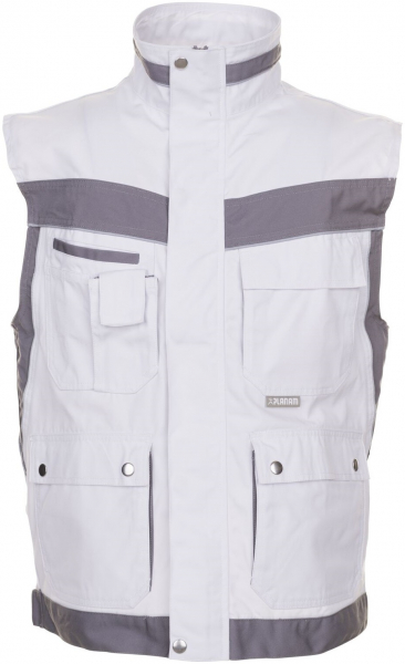 PLANAM-Workwear, Maler-Arbeits-Weste, MG Plaline, weiß/zink