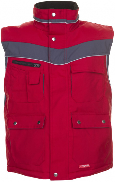 PLANAM-Workwear, Winter-Weste Plaline rot/schiefer