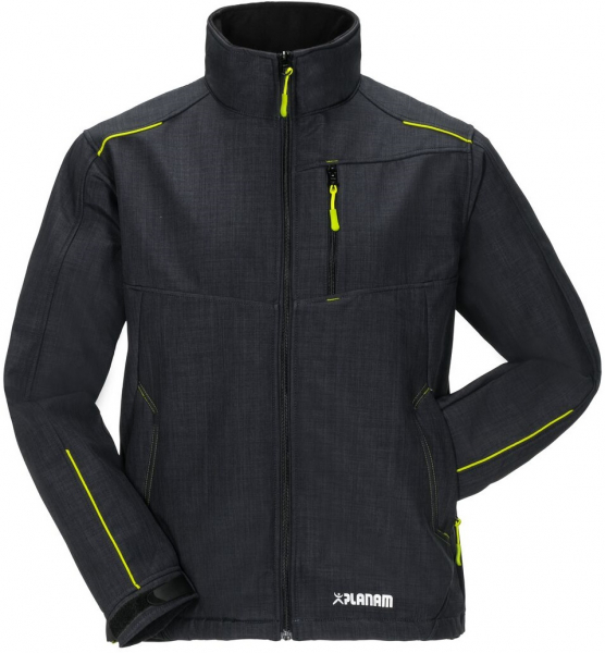 PLANAM-Workwear, Softshell-Jacke Neon, grau/grün