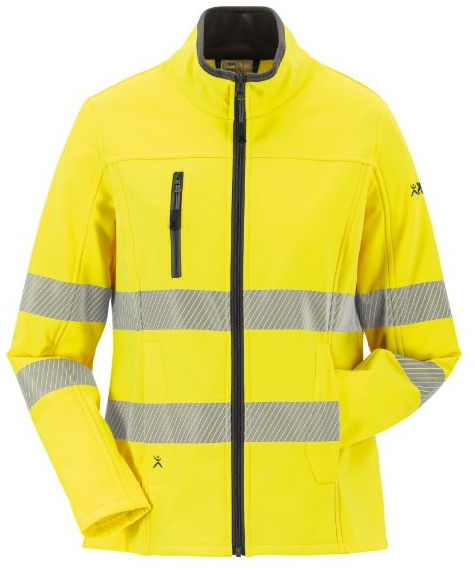 PLANAM-Norit-Warnschutz-Damen Pure-Softshelljacke, gelb