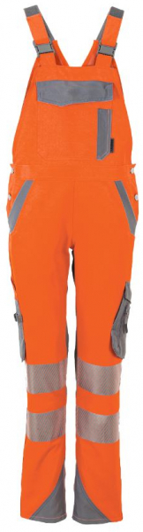 PLANAM-Norit-Warnschutz-Damen Latzhose, orange/zink