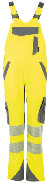 PLANAM-Norit-Warnschutz-Damen Latzhose, gelb/zink