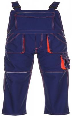 PLANAM-Workwear, Arbeits-Berufs-Latz-Hose, Basalt Neon, 260 g/m², marine/orange