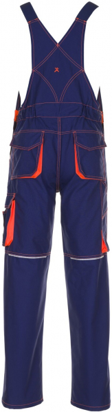 PLANAM-Workwear, Arbeits-Berufs-Latz-Hose, Basalt Neon, 260 g/m², marine/orange