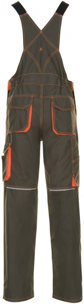 PLANAM-Workwear, Arbeits-Berufs-Latz-Hose, Basalt Neon, 260 g/m², oliv/orange
