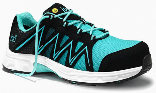 JORI-Sicherheitshalbschuhe, jo_SPEEDY black-aqua Low ESD S1P, schwarz/aqua