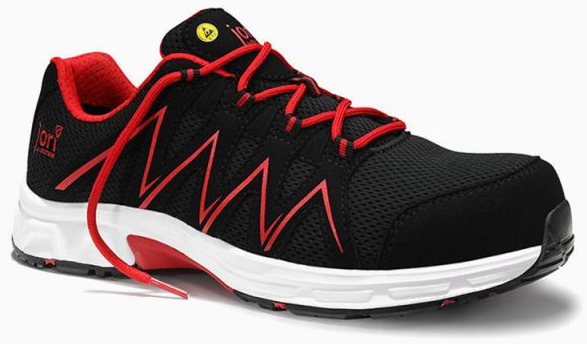 JORI-Sicherheitshalbschuhe, jo_SPEEDY black-red Low ESD S3, schwarz/rot