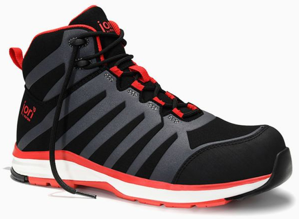 JORI-Sicherheitshalbschuhe, jo_RAPID black-red Mid ESD S3, schwarz/rot