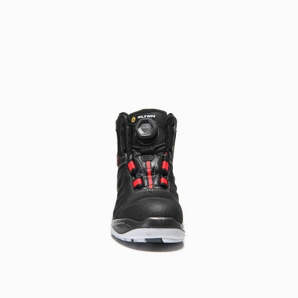 ELTEN-Footwear, S3-Arbeits-Berufs-Sicherheits-Schuhe, Hochschuhe, TILL BOA MID, ESD, schwarz/rot