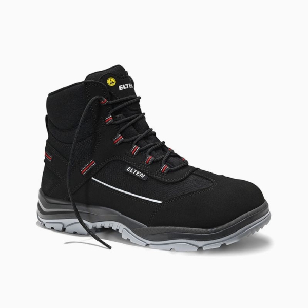 ELTEN-Footwear, S3-ERGO-ACTIVE-Arbeits-Berufs-Sicherheits-Schuhe, Hochschuhe, MATTHEW Mid, ESD, Fußtyp 3, schwarz
