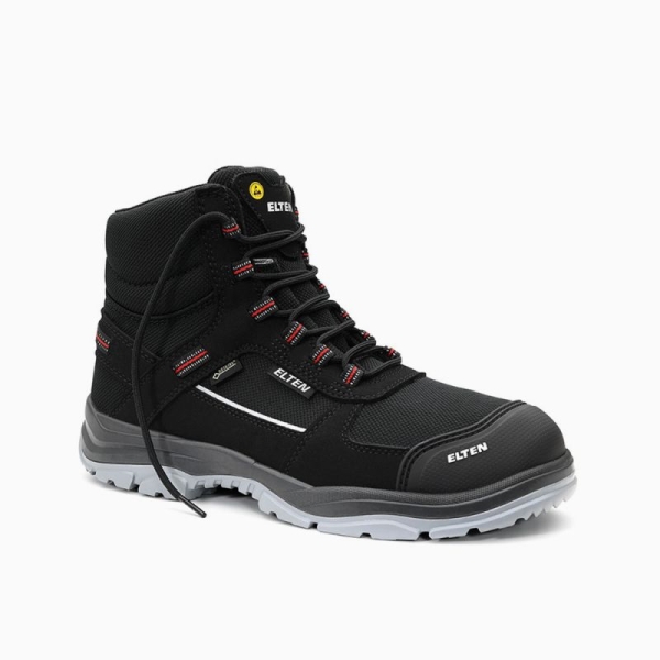 ELTEN-Footwear, S3-ERGO-ACTIVE-Arbeits-Berufs-Sicherheits-Schuhe, Hochschuhe, MATTHEW Pro GTX Mid , ESD, Fußtyp 3, schwarz