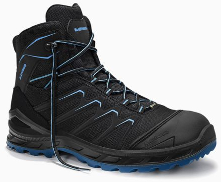 ELTEN-LOWA-S3-Sicherheitshochschuhe, LARROX Work GTX black-blue Mid, CI, schwarz/blau