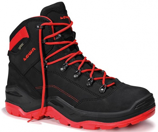 ELTEN-Footwear, S3-Arbeits-Berufs-Sicherheits-Schuhe, Schnürstiefel, RENEGADE Work GTX red Mid, CI, schwarz/rot
