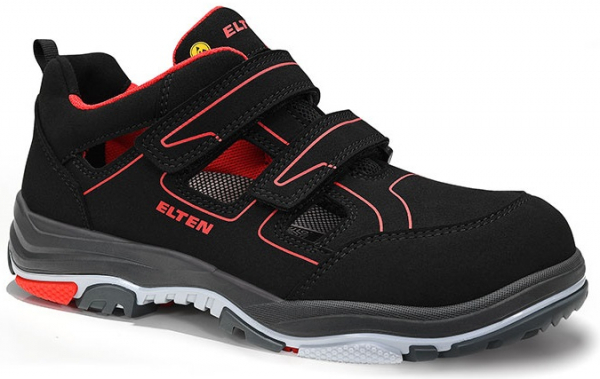 ELTEN-Footwear, S1P-ERGO-ACTIVE-Arbeits-Berufs-Sicherheits-Sandalen, ANTHONY Easy, ESD, Fußtyp 3, rot