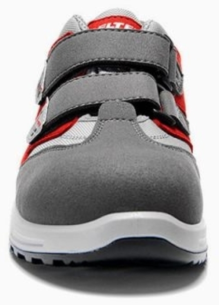 ELTEN-Footwear, S1-WELLMAXX-Arbeits-Berufs-Sicherheits-Sandalen, TRAVIS Esay, ESD, grau-rot
