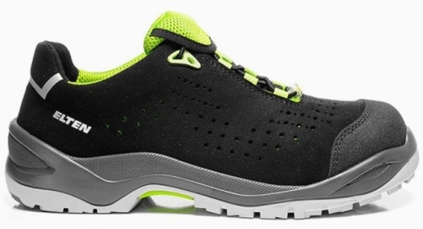 ELTEN-Footwear, S1P-Arbeits-Berufs-Sicherheits-Schuhe, Halbschuhe, IMPULSE GREEN LOW ESD, schwarz