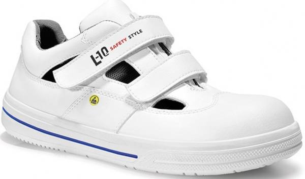 ELTEN-Footwear, S1-Arbeits-Berufs-Sicherheits-Sandalen, mit Klettverschluss, PURE EASY ESD, weiß