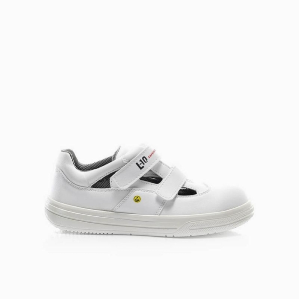 ELTEN-Footwear, S1-Arbeits-Berufs-Sicherheits-Sandalen, mit Klettverschluss, PURE EASY ESD, weiß