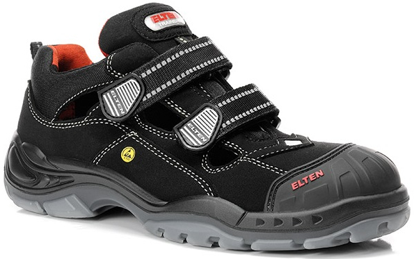 ELTEN-Footwear, S1P-Arbeits-Berufs-Sicherheits-Sandalen, SCOTT PRO ESD, mit Überkappe, schwarz
