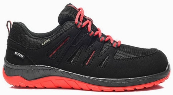 ELTEN-Footwear, S3-Arbeits-Berufs-Sicherheits-Schuhe, Halbschuhe, MADDOX GTX W Low, ESD, CI schwarz-rot