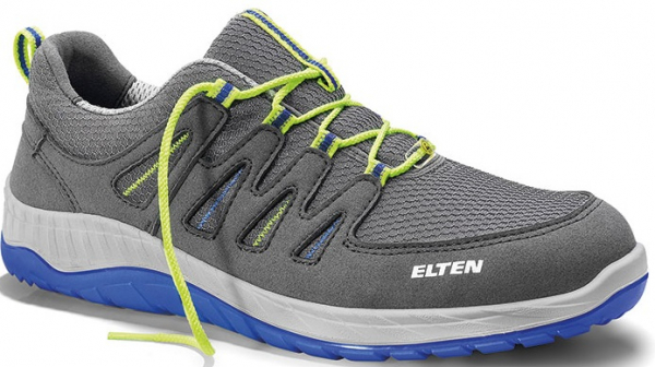 ELTEN-Footwear, S1P-Arbeits-Berufs-Sicherheits-Schuhe, Halbschuhe, Maddox Grey-Blue Low, Esd, grau/grün/blau