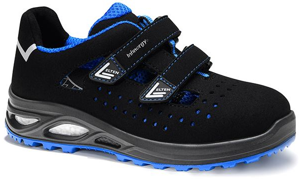 ELTEN-Footwear, S1P-Damen-Arbeits-Berufs-Sicherheits-Sandalen, IMPULSE Lady XXTL Easy, ESD, schwarz/blau