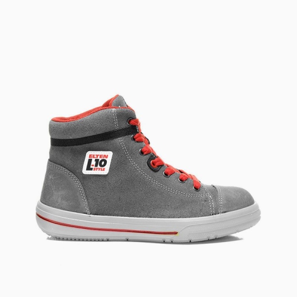 ELTEN-Footwear, S3-Damen-Arbeits-Berufs-Sicherheits-Schuhe, Hochschuhe, VINTAGE LADY MID ESD, grau