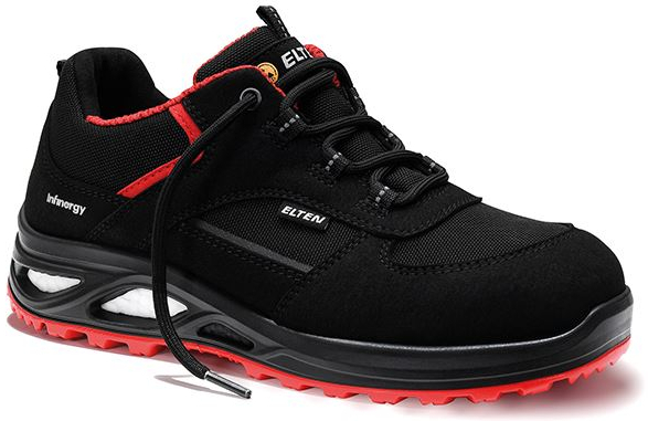 ELTEN-Footwear, S3-Damen-Arbeits-Berufs-Sicherheits-Schuhe, Halbschuhe, HANNAH XXTL Low, ESD, schwarz-rot
