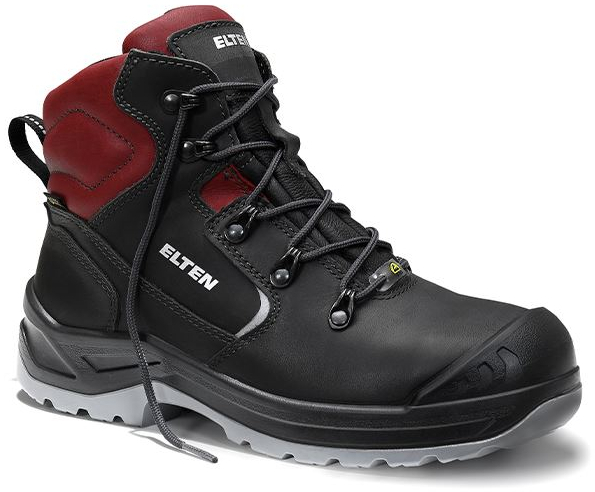 ELTEN-Footwear, S3-Damen-Arbeits-Berufs-Sicherheits-Schuhe, Schnürstiefel, LENA GTX Mid, ESD, CI schwarz-rot