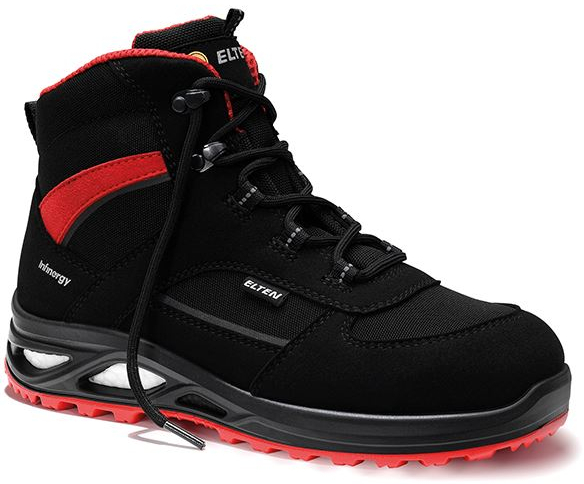 ELTEN-Footwear, S3-Damen-Arbeits-Berufs-Sicherheits-Schuhe, Schnürstiefel, HANNAH XXTL Mid, ESD, schwarz-rot