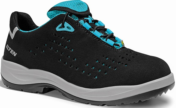 ELTEN-Footwear, S1P-Damen-Arbeits-Berufs-Sicherheits-Schuhe, Halbschuhe, IMPULSE LADY AQUA LOW ESD, schwarz