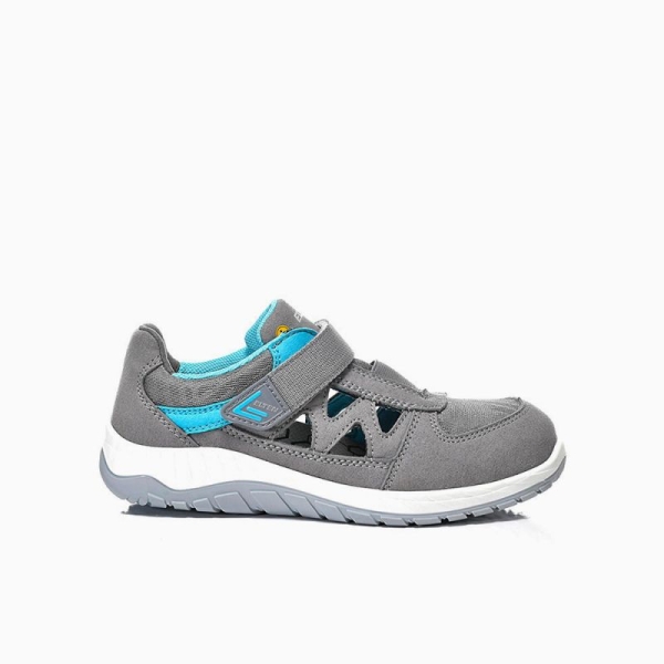 ELTEN-Footwear, S1P-Damen-Arbeits-Berufs-Sicherheits-Sandalen, MADDIE Easy, ESD, grau