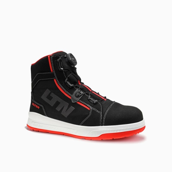 ELTEN Sicherheitsstiefel, ISAAK XXST BOA® black-red Mid ESD S2
